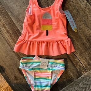 Cat & Jack Coral Popsicle Tankini Set